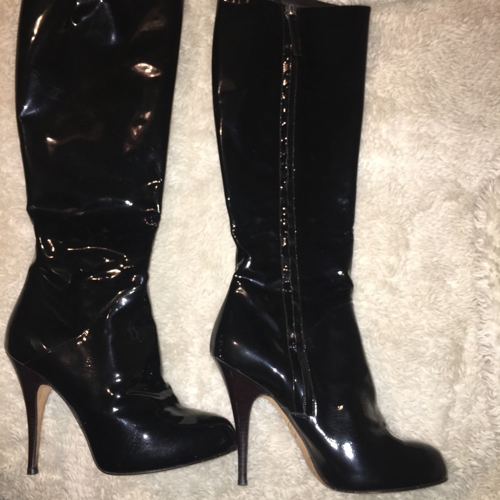 Giuseppe Zanotti Black Patent Lather Boots